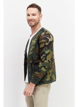 Alpha Industries Men Camouflage Long Sleeve Quilted Jacket, Olive Combo  - Image 4