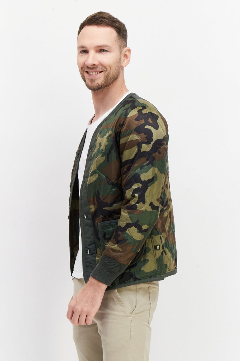 Alpha Industries Men Camouflage Long Sleeve Quilted Jacket, Multicolor - Image 2