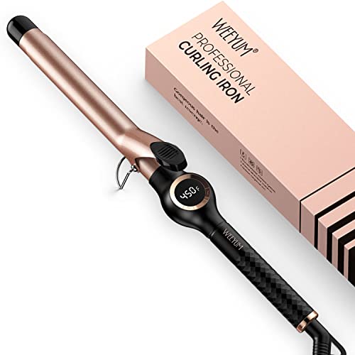 WEEYUM Curling Iron 1 Inch Barrel, Long Barrel Curling Wand for Hair, Ceramic Tourmaline Hair Curling Iron Dual Voltage - Image 1