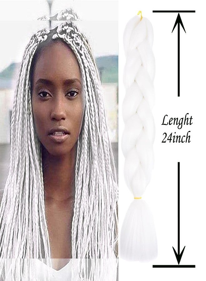 بيسماهير وصلات شعر BASEMMAHER الملونة للتضفير، أحمر، أبيض، أزرق، أومبري، ضفائر جامبو، كروشيه، ألياف صناعية مقاومة للحرارة العالية، وصلات شعر للنساء والفتيات، ضفائر بوكس تويست، شعر كروشيه للتضفير، 24 بوصة - Image 3