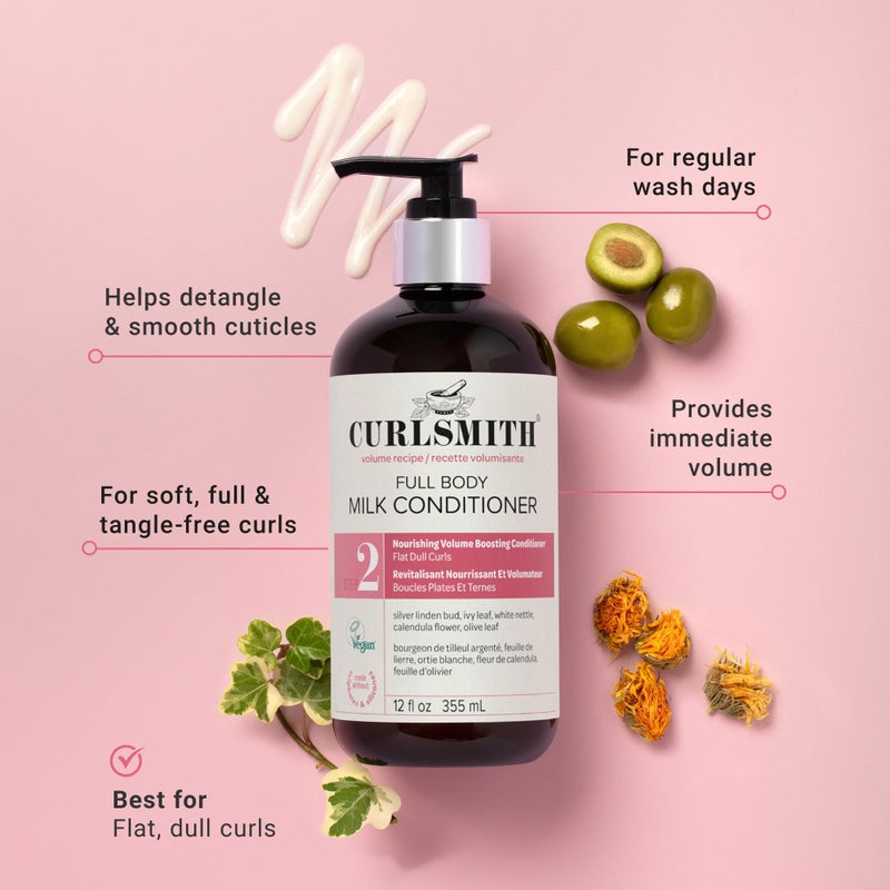 CURLSMITH Full Body Conditioner - Lightweight Volume Conditioner, Moisturizing & Detangling, For All Curl Types, Vegan & Cruelty Free (12 oz) - Image 2