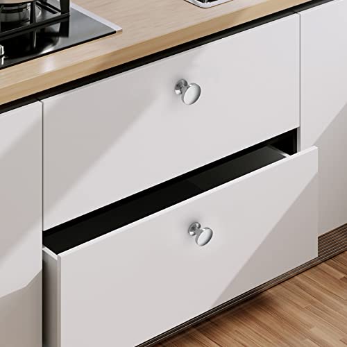 9BUILD 10 Pack 1.2 Inch Polished Chrome Cabinet Knobs Chrome Drawer Knobs Kitchen Cabinet Knobs Round Cabinet Knobs Knobs for Cabinets Dresser Knobs Knobs for Dresser Drawers - Image 2