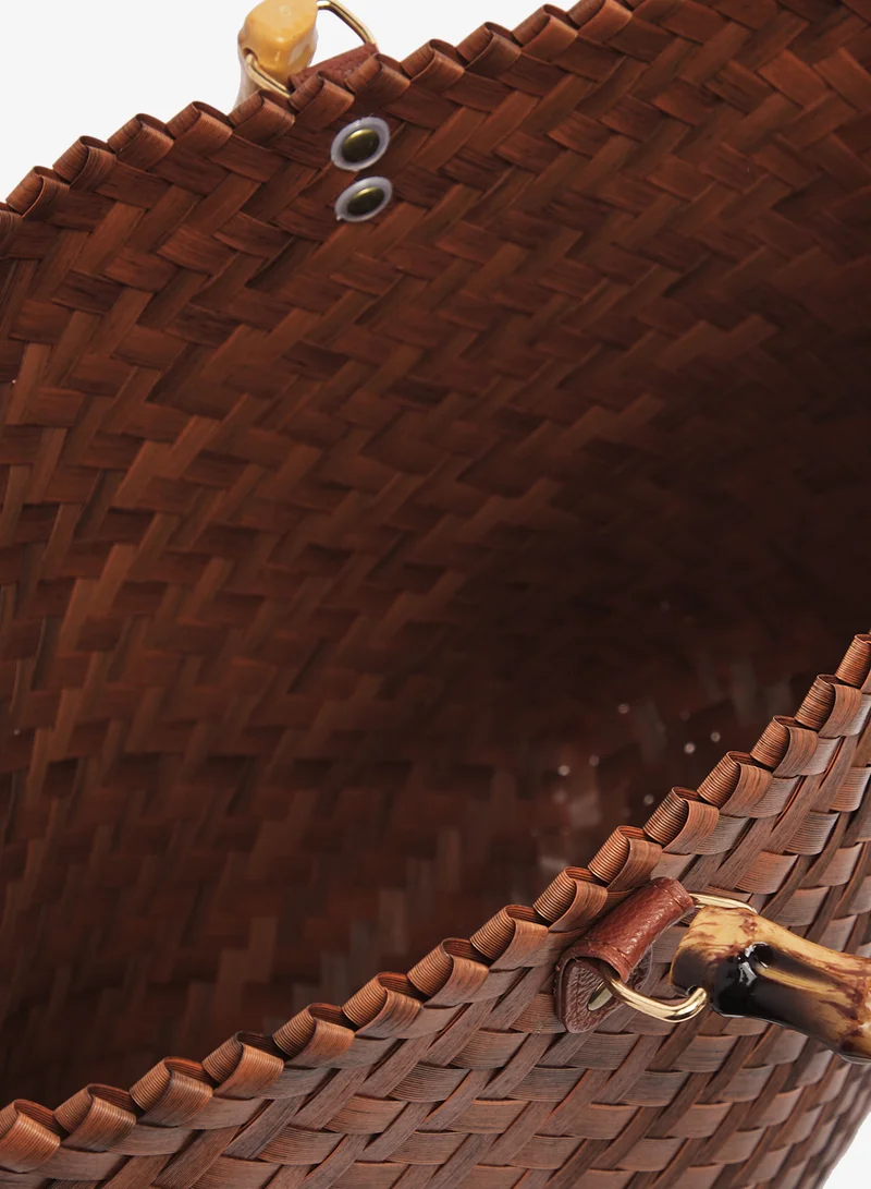 ايلا حقيبة من الرافيا بمقبض