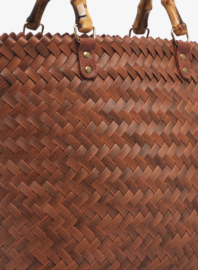 ايلا حقيبة من الرافيا بمقبض