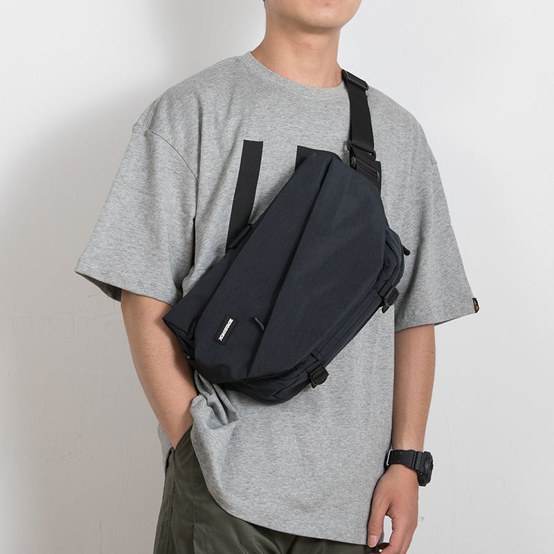 Trendy Brand Tooling Style Men'S Messenger Bag Canvas Functional Crossbody Bag Multifunctional Casual Shoulder Bag Fashionable Biker Bag - Image 1