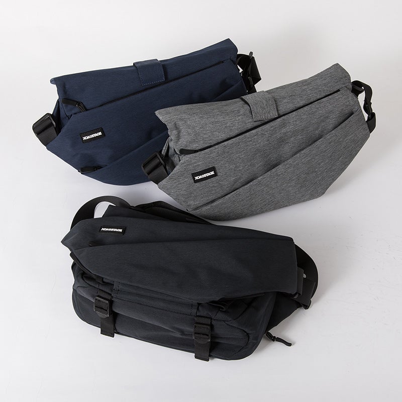 Trendy Brand Tooling Style Men'S Messenger Bag Canvas Functional Crossbody Bag Multifunctional Casual Shoulder Bag Fashionable Biker Bag - Image 3