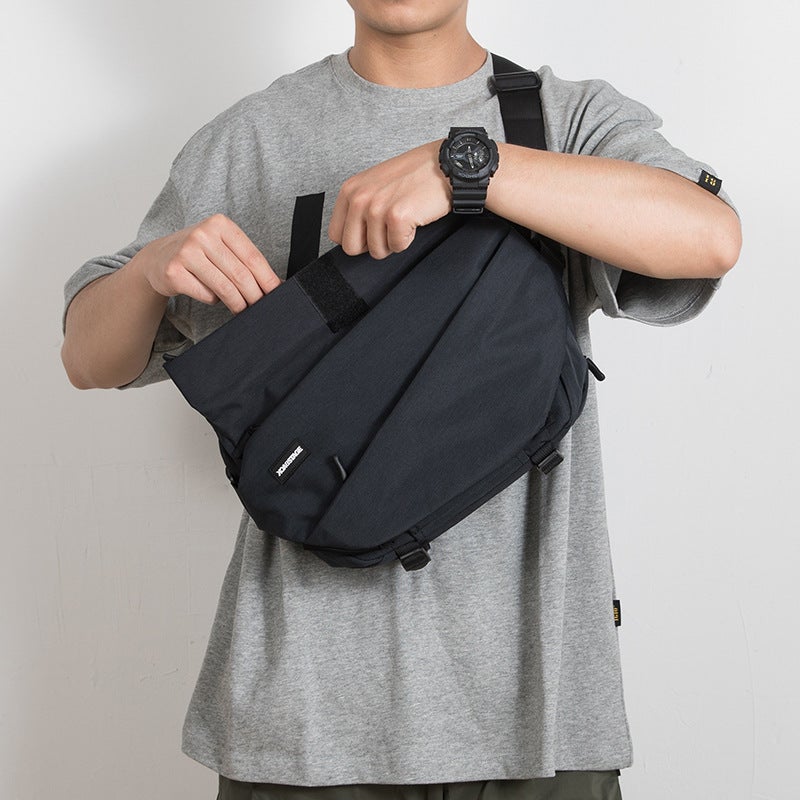 Trendy Brand Tooling Style Men'S Messenger Bag Canvas Functional Crossbody Bag Multifunctional Casual Shoulder Bag Fashionable Biker Bag - Image 4