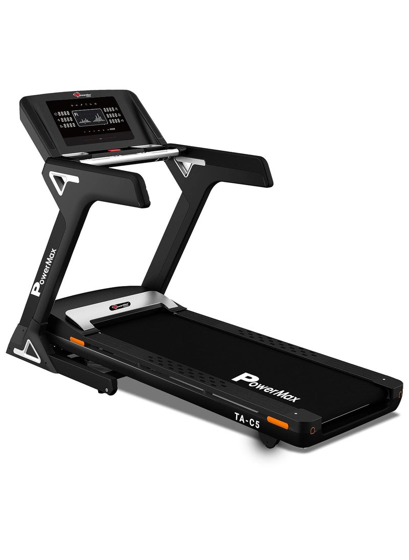 PowerMax Fitness PowerMax Fitness TA-C5 (4HP Peak ) AC MotorTreadmill for Home Use, 24 Pre-Set Max Pro Workout Session, Max User Wt.150kg | 18 Level Auto Incline | Top Speed:18 Km/hr,  - Image 1