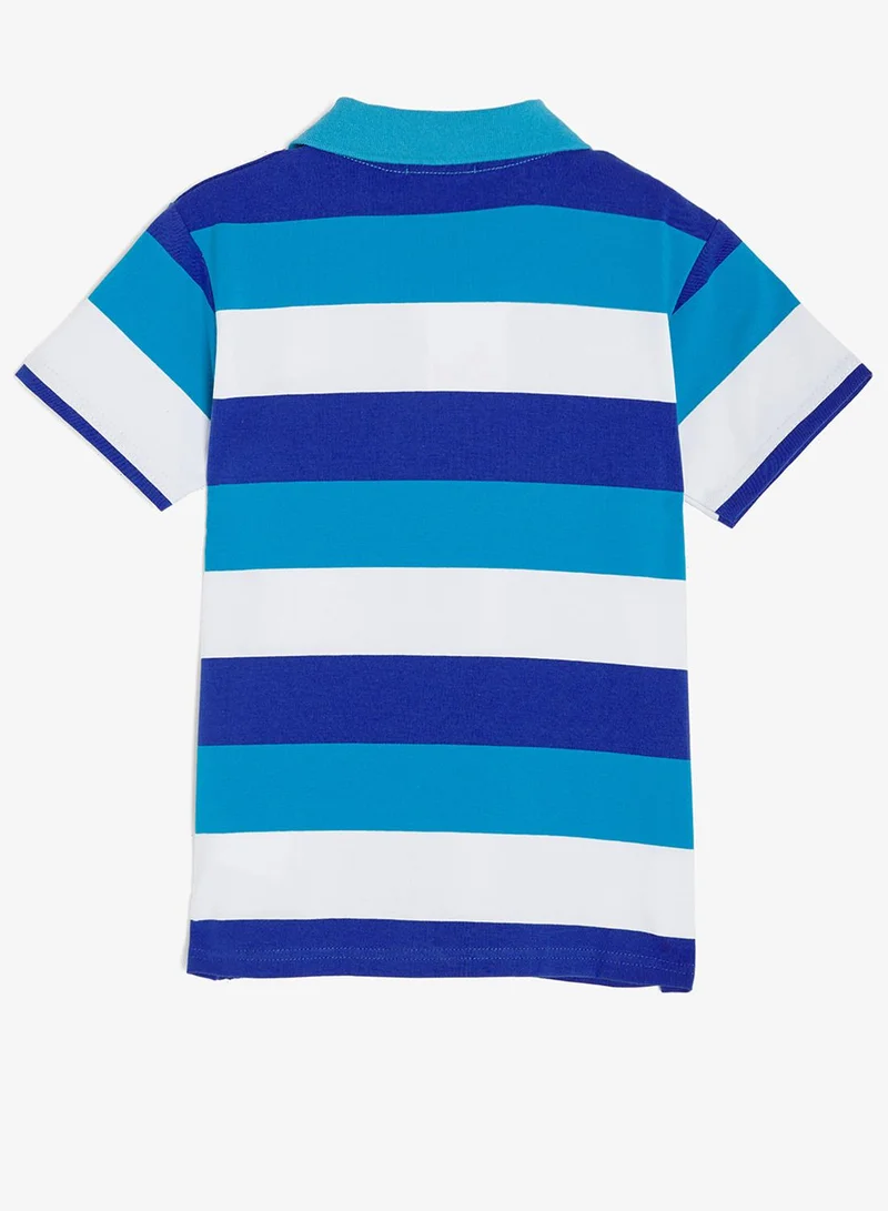 Pinata  Cute Friend Print Stripe Cotton Polo Tshirt for Men | Best Price UAE