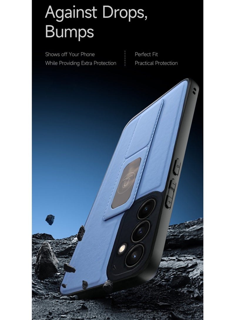 Techie جراب خلفي أنيق من السيليكون TPU مع حامل مغناطيسي آمن لهاتف Samsung Galaxy S23 FE - أزرق فاتح - Image 4