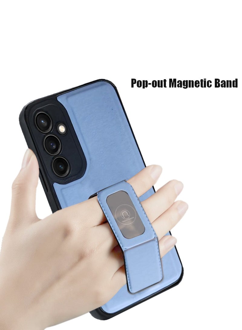 Techie جراب خلفي أنيق من السيليكون TPU مع حامل مغناطيسي آمن لهاتف Samsung Galaxy S23 FE - أزرق فاتح - Image 5