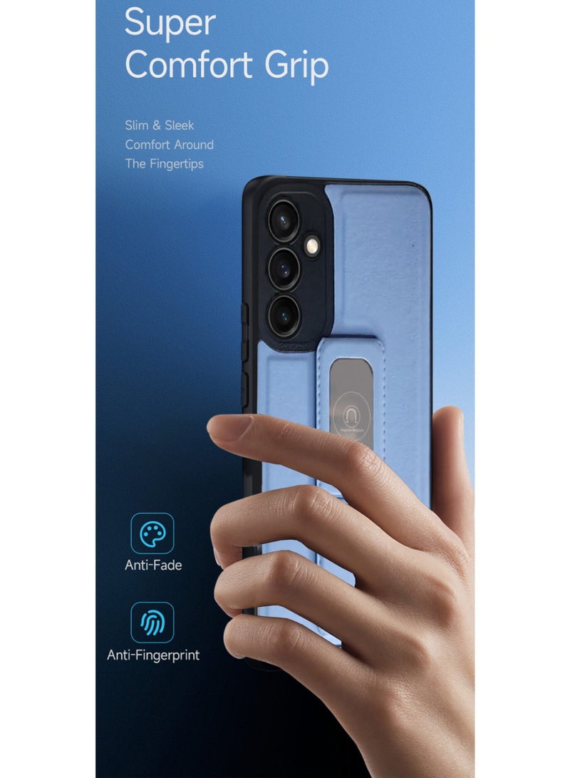 Techie جراب خلفي أنيق من السيليكون TPU مع حامل مغناطيسي آمن لهاتف Samsung Galaxy S23 FE - أزرق فاتح - Image 3