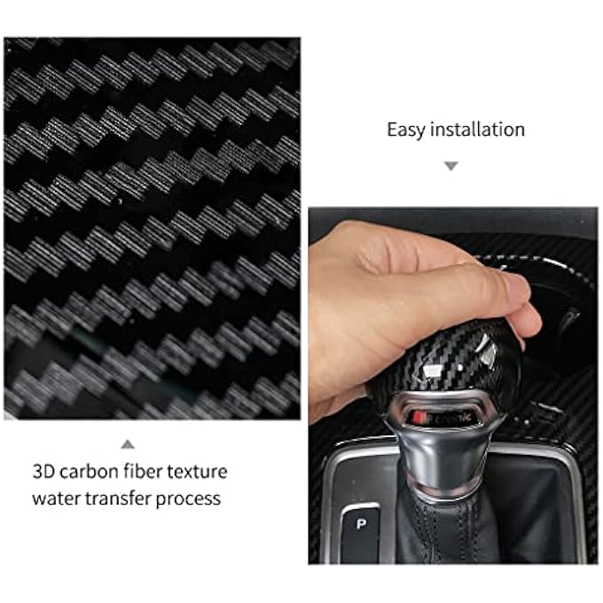 rayihni Trim for Audi A3 S3 Accessories Auto Gear Shift Knob Cover Trim Cap Protector Interior Sport Style  Carbon Fiber Grain - Image 2