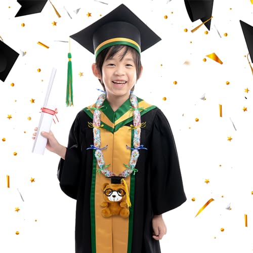 Glenmal 12 Pcs Graduation Stuffed Animal Candy Lei Making Kit Included 2 Inch x 110 yd Lei Bags 3 Rolls Ribbon 8 Animals Bulk 1 Roll Poly Tubing Class of 2025 Graduation Gift Kit - Image 2