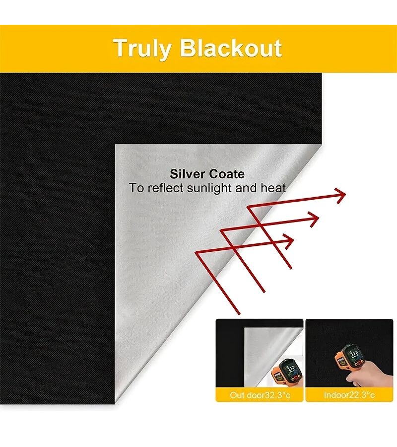 Portable Travel Blackout Curtains 100 Light Blocking Black 59x39 Inch Sunshade - Image 5