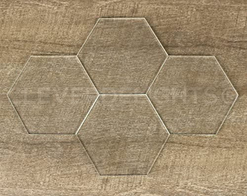 CleverDelights 4 Inch Clear Hexagon Glass Tiles 10 Pack Art Craft DIY Home Transparent Mosaic Glass Pieces - Image 3
