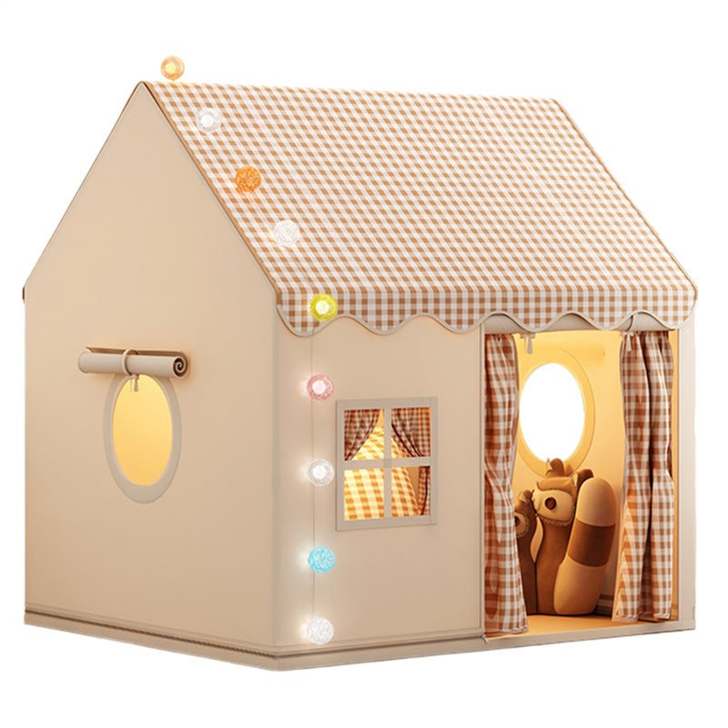 Khaki Kids Play Tent Indoor Playhouse Fort Bed Tent Activity Center for Bedroom - Image 2