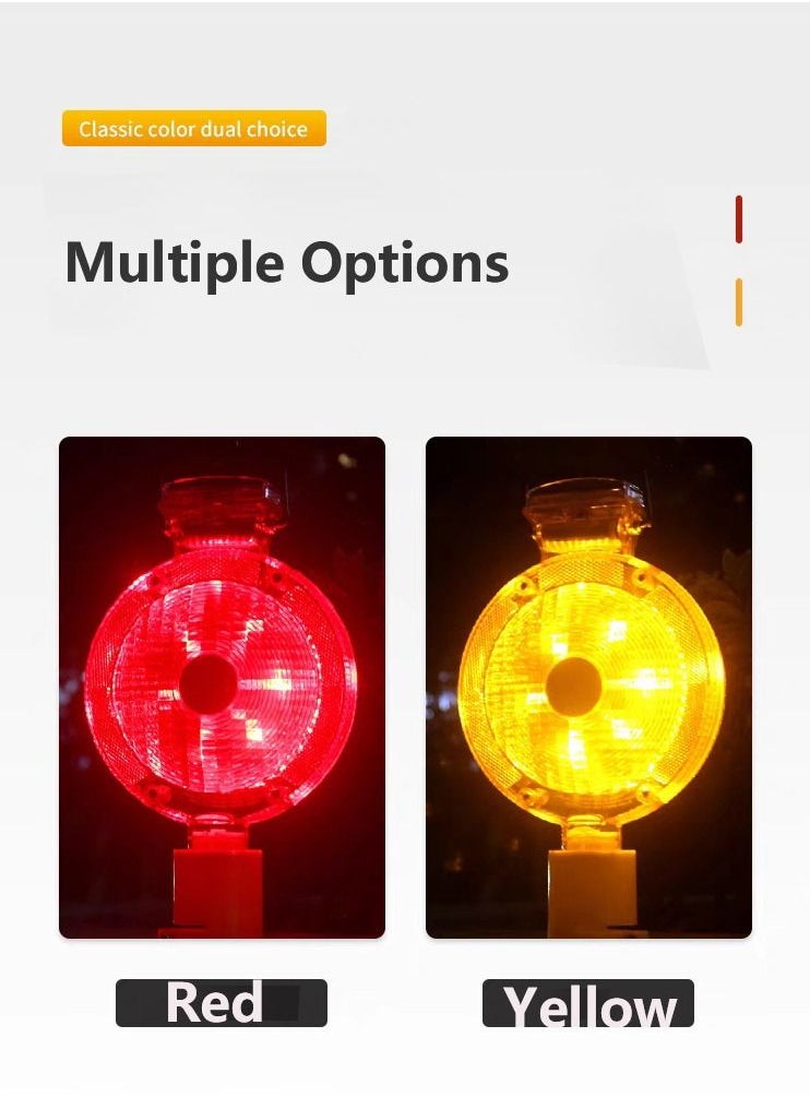 SUNRISE - Warning Flashing Traffic Cone LED Yellow Light, LED Solar Powered Road Construction Cone Traffic Flicker Beacon Lamp - Image 1