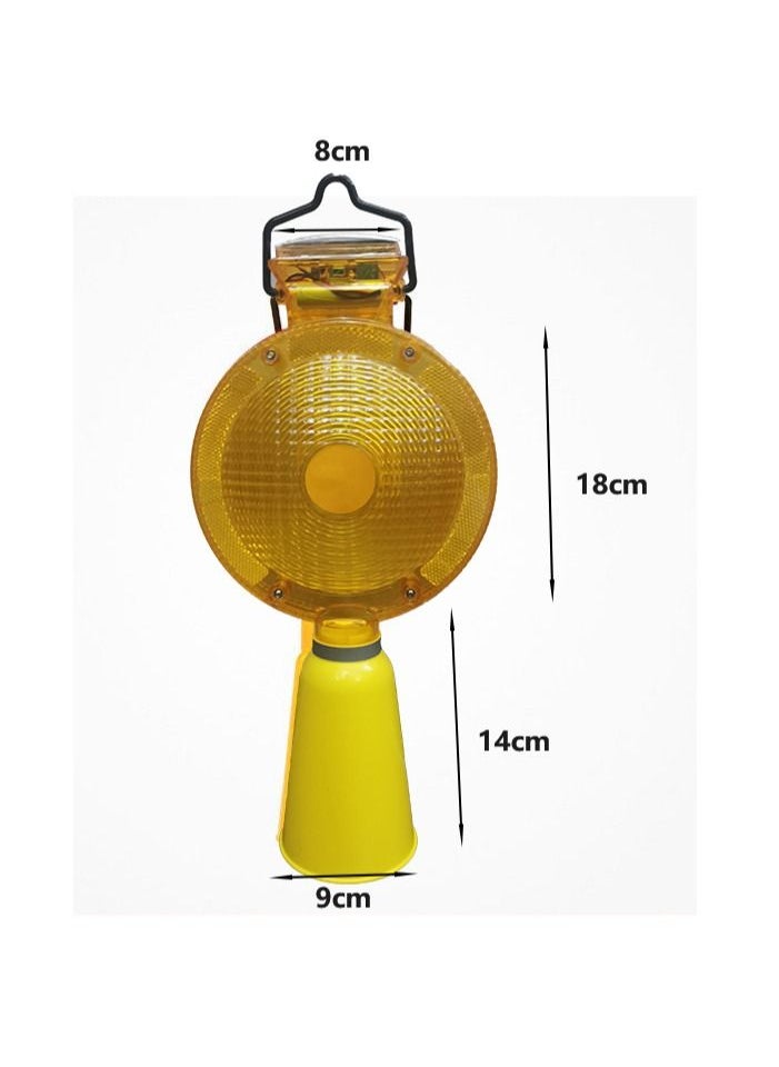 SUNRISE - Warning Flashing Traffic Cone LED Yellow Light, LED Solar Powered Road Construction Cone Traffic Flicker Beacon Lamp - Image 1