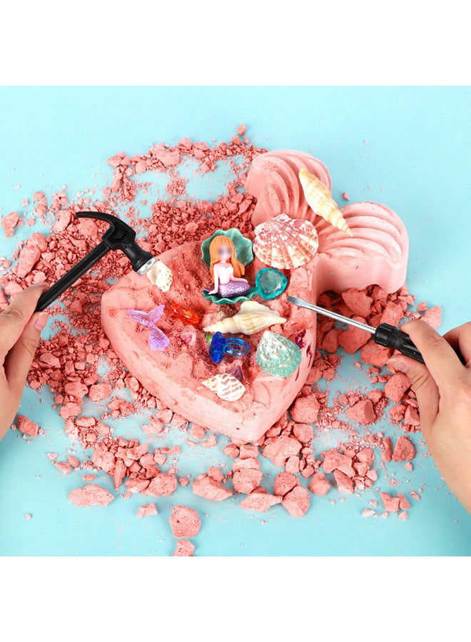 Children's Archaeological Excavation Toys Boys And Girls Explore Ore Gem Treasure Hunting Blind Box Handmade Diy Beating Blind Stone-Color:Large-Flower Elf Treasure (1 Random Elf Doll 1 Ring 2 Alien Gems 8-10 Acrylic Gems) - Image 4