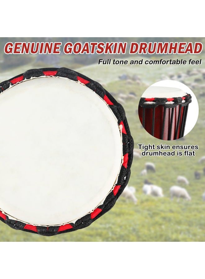 GOGHOST Wood Djembe Drum, 4.5'' x 8''Carved Mahogany African Drums with Goatskin Drumhead, West African Styled Professional Djembe Hand Drum for Kids and Adults Beginners - Image 4