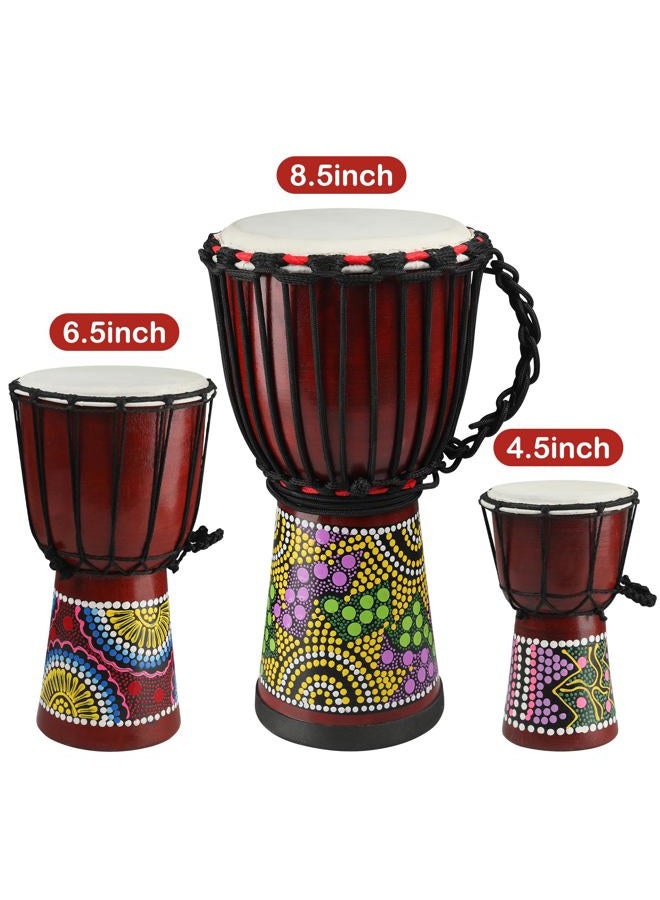 GOGHOST Wood Djembe Drum, 4.5'' x 8''Carved Mahogany African Drums with Goatskin Drumhead, West African Styled Professional Djembe Hand Drum for Kids and Adults Beginners - Image 3