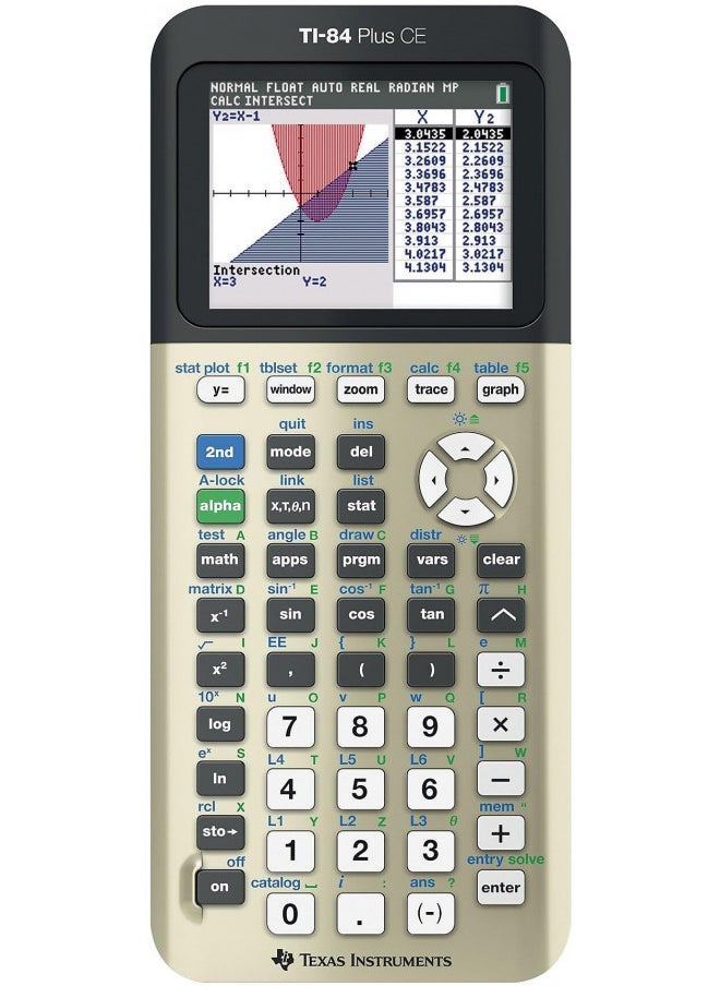 TEXAS INSTRUMENTS Texas Instruments TI-84 Plus CE Color Graphing Calculator, Golden Ratio (Metallic) 