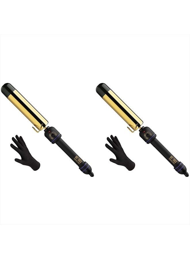 Hot Tools أداة تجعيد الشعر الذهبية بدون مشبك برو سيغنيتشر، 1-1/2 بوصة، أسود/ذهبي - Image 1