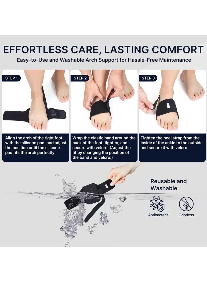 Zesen Plantar Fasciitis Relief Arch Support Braces, Upgraded Non-Slip Wearable Orthotics with Adjustable Gel Pads for Flat Feet & High Arches - Image 5