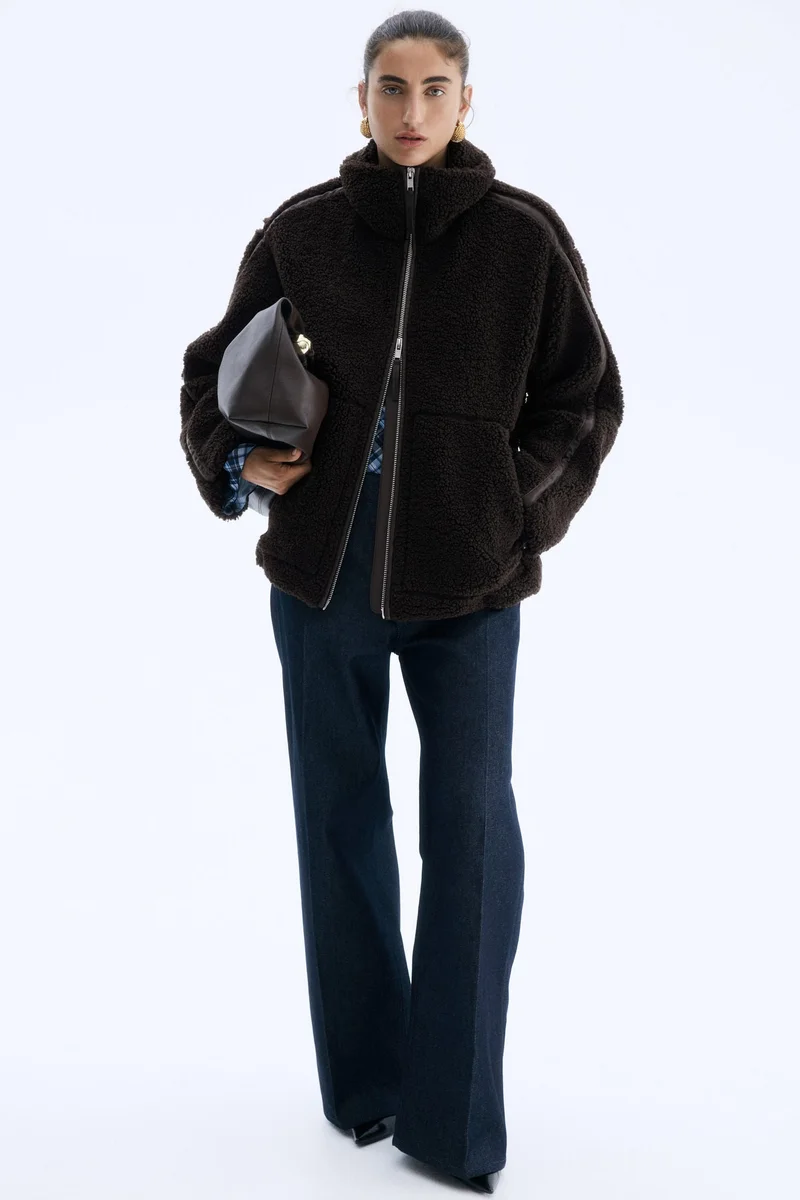 H&M Loose teddy jacket