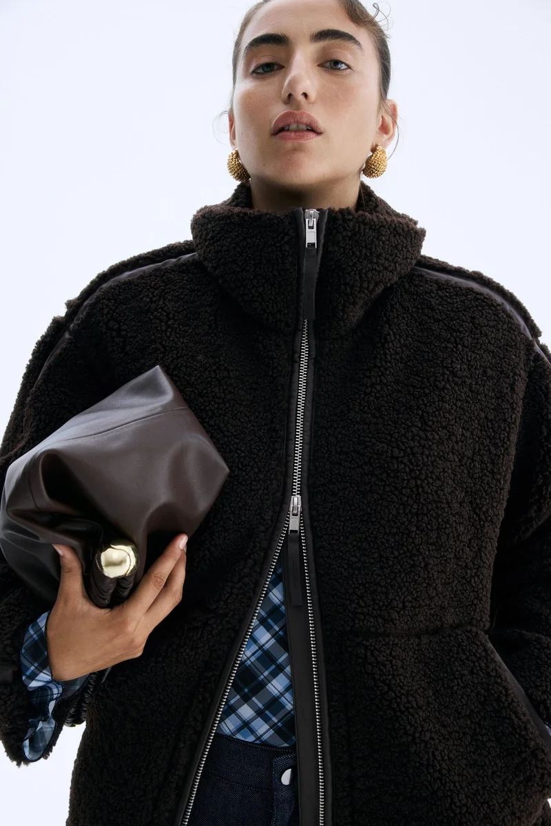 H&M Loose teddy jacket