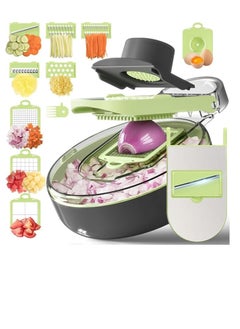 Vegetable Slicer and Onion Slicer, Mandoline Food Slicer with Draining Basket for French Fries by Padlet, Kitchen Tools - Assorted Colors