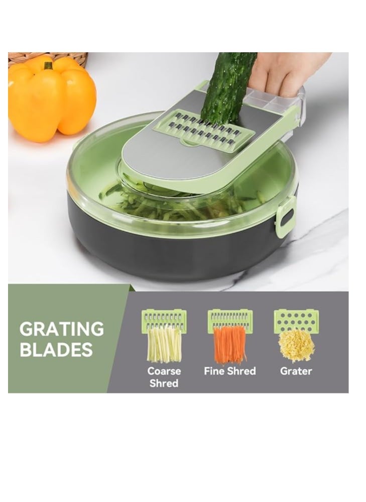 Generic - Vegetable Slicer and Onion Slicer, Mandoline Food Slicer with Draining Basket for French Fries by Padlet, Kitchen Tools - Assorted Colors - Image 1