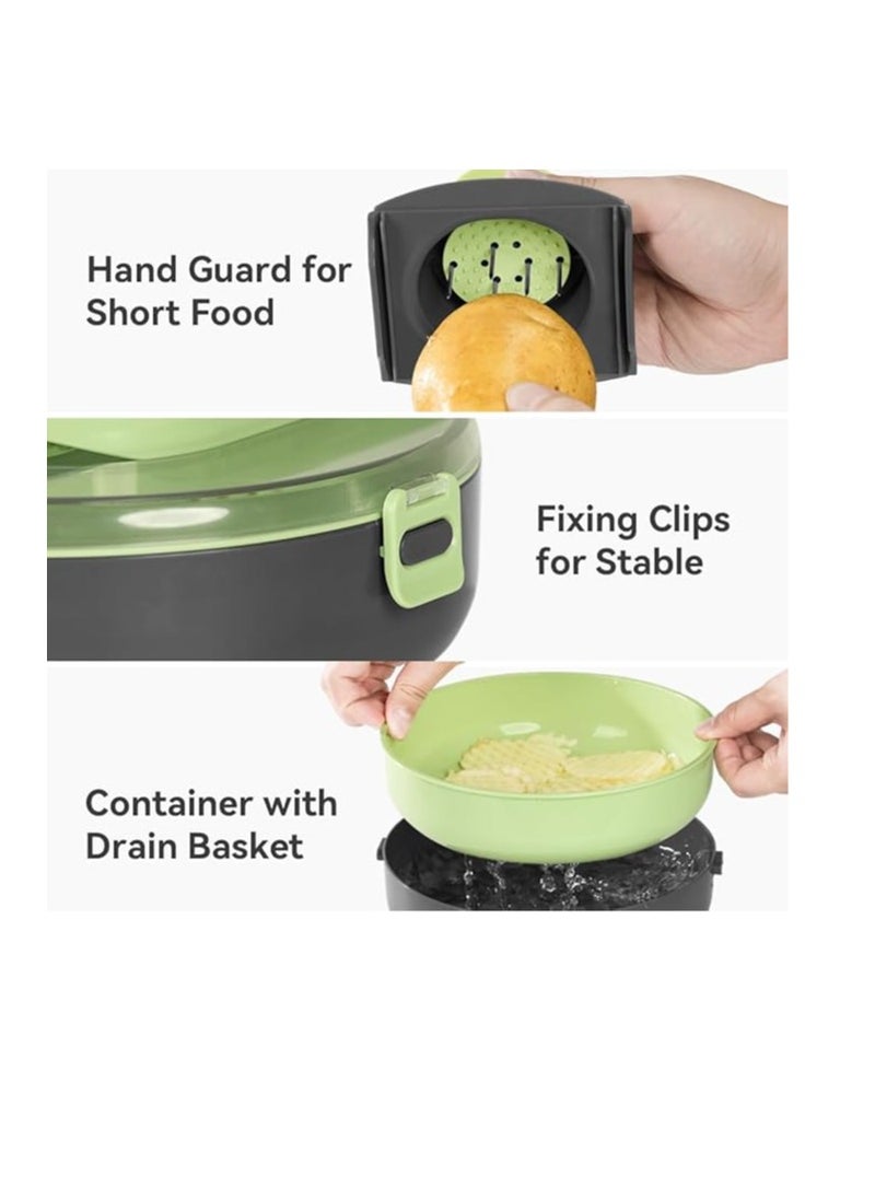Generic - Vegetable Slicer and Onion Slicer, Mandoline Food Slicer with Draining Basket for French Fries by Padlet, Kitchen Tools - Assorted Colors - Image 1