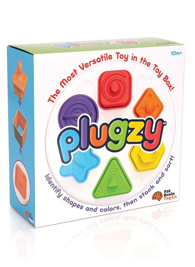 Fat Brain Toys Fat Brain Toys Plugzy  Shape Matching Toy for Toddlers with Tactile Learning - Image 4