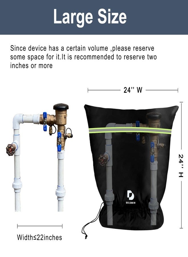 DELSWIN Backflow Preventer Pipe Insulation Cover - 24" W X 24" H Insulated Pouch for Winter Freeze Protection, Waterproof Sprinkler Valve Covers for Outside Irrigation, Well Head, Well Pump, Faucet - Image 2
