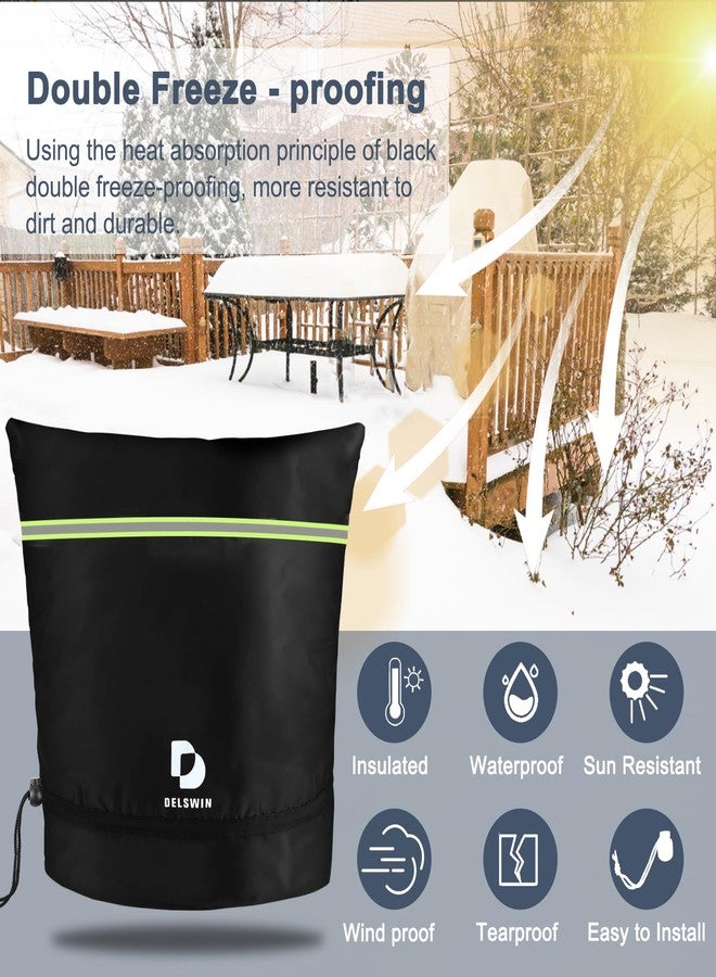 DELSWIN Backflow Preventer Pipe Insulation Cover - 24" W X 24" H Insulated Pouch for Winter Freeze Protection, Waterproof Sprinkler Valve Covers for Outside Irrigation, Well Head, Well Pump, Faucet - Image 4