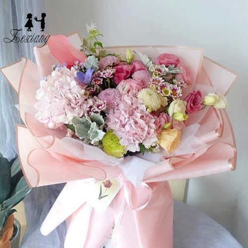 Homepixi Pack of 10, Bouquet Wrapping Sheets (57x57cm) Pink with Free Ribbon, Premium Waterproof Flower Bouquet Wrapping Paper, Bouquet Wrapping Paper for Birthday, bouquet wrapper for Wedding - Image 5