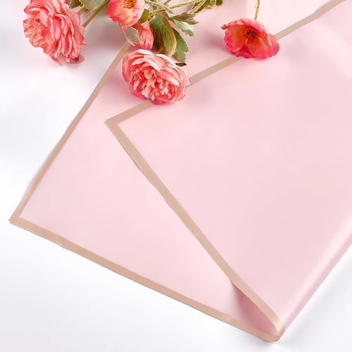 Homepixi Pack of 10, Bouquet Wrapping Sheets (57x57cm) Pink with Free Ribbon, Premium Waterproof Flower Bouquet Wrapping Paper, Bouquet Wrapping Paper for Birthday, bouquet wrapper for Wedding - Image 3