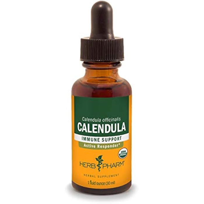Herb Pharm Certified Organic Calendula Liquid Extract for Minor Pain Support - 1 Ounce - Image 1
