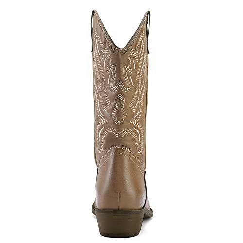 mysoft Women's Western Cowboy Boots Embroidered Mid-Calf Pointed Toe Cowgirl Boot - Image 4