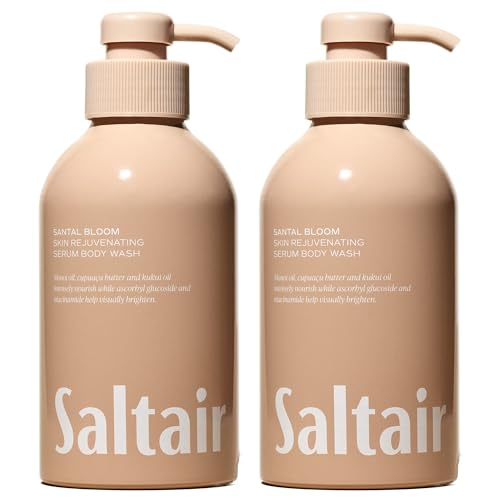 Saltair غسول الجسم سولتير بوم ساندال 2 عبوة منظف مرطب للجسم مع زيت مونوئي وزبدة كابواكو جل استحمام فاخر للنساء نباتي خالي من القسوة خالي من البارابين 2x 17 أونصة زجاجات مضخة - Image 1