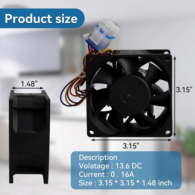 Bularie 2024 Upgraded WR60X26866 Refrigerator Evaporator Fan Motor Compatible with GE Refrigerator - Refrigerator Fresh Food Evaporator Fan Fit for GE GNE29GSFGSS, Replace WR60X26033 WR60X26030 - Image 3