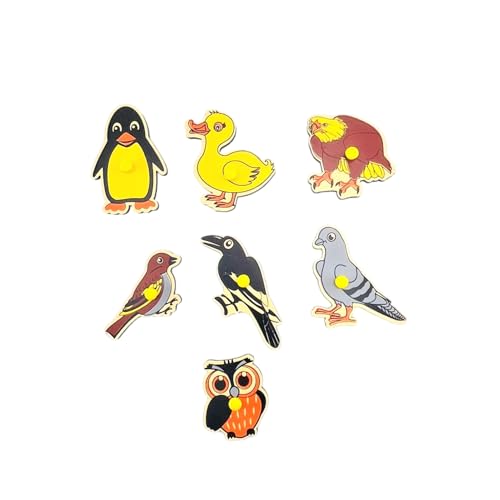 Skillofun Kingsize Identification Tray Birds, Fun Educational Wooden Puzzle with Knobs for Easy Grasping|Engage Toddlers, Develop Fine Motor Skills|Teach Bird Recognition with Eco-Friendly Design - Image 2