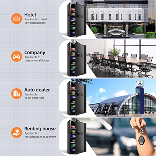 XDeer 122-Keys Key Lock Box Wall Mount with Advanced Anti-Theft Deposit Key Slot & LED Light, Key Cabinet with Combo and Key Lock, Key Safe for Hotels & Office & Companies & Car Dealerships 1PCS - Image 3