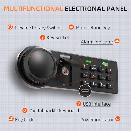XDeer 122-Keys Key Lock Box Wall Mount with Advanced Anti-Theft Deposit Key Slot & LED Light, Key Cabinet with Combo and Key Lock, Key Safe for Hotels & Office & Companies & Car Dealerships 1PCS - Image 5