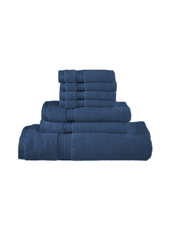 Home Smart Home Smart Premium Towel Set, 7-Towels | 100% Cotton Ultra Absorbent, Lightweight, Soft, Quick-Drying | The perfect set of hand, face and bath towels. Ideal towels for individual, hotel home and family. (Blue)  - Image 1