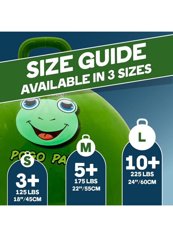 Flybar My First Pogo Pals Hopper Ball For Kids Bouncy Ball With Handle Balance Ball For Kids Indoor And Outdoor Toy Pump Included (Frog Green Small) - Image 5