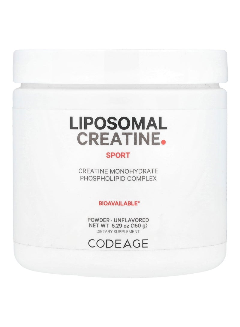 Codeage Sport, Liposomal Creatine Powder, Unflavored, 5.29 oz (150 g)