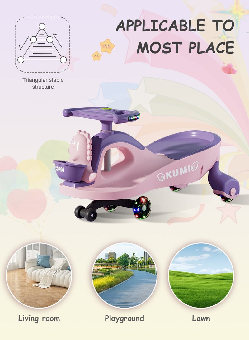 YES!TWOGO Ride on Push Car for Kids，Lightweight Balance Swing Car for Outdoor Indoor, with Silent Wheels and Storage Basket, for 1-6 Years Boys and Girls  - Image 3